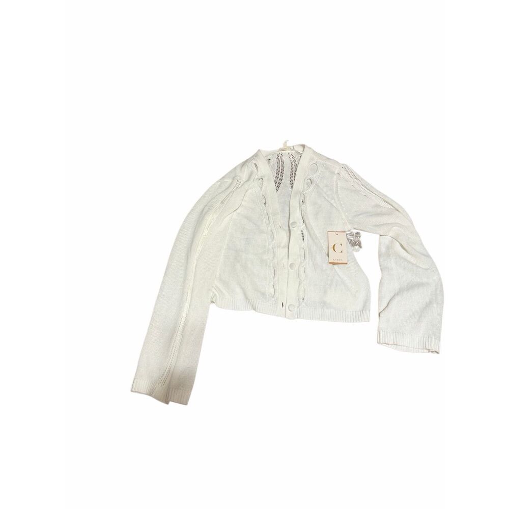 Brand New Cyrus Women's Size XL Bone White Knit Cardigan Sweater